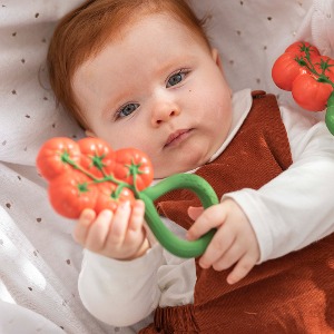 [올리앤캐롤] 래틀 토마토 딸랑이 치발기 목욕놀이 EQ개발 아기장난감